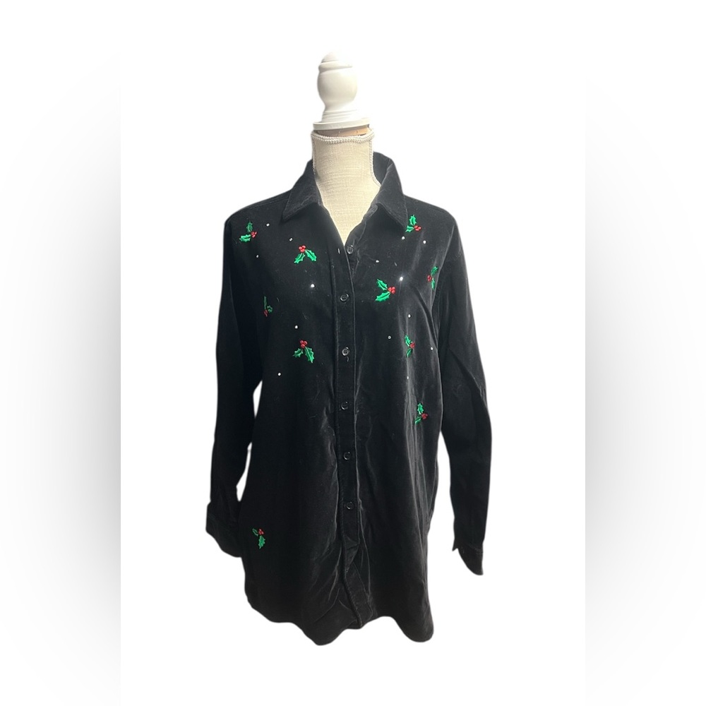 Quacker‎ Factory Christmas velvet top
